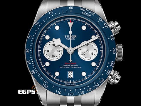 全台最新第1隻TUDOR 帝舵 Heritage Black Bay Chrono 碧灣 M79360b-0002 計時碼錶 全台唯一獨家 最新話題錶款 「帝舵藍」錶面、錶圈  79360  2024年09熱熱保卡 專賣店限定款 搭配最新快速調節「T-fit」折疊扣 自動上鍊 41mm