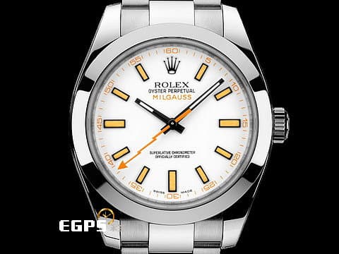 ROLEX 勞力士 Oyster Perpetual 蠔式 Milgauss 高抗磁 116400 經典橘色閃電秒針 橘色夜光時標 不鏽鋼 大三針 台灣公司貨 自動上鍊 40mm