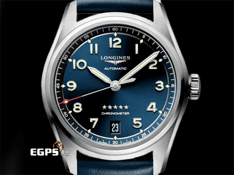 LONGINES 浪琴 SPIRIT 先行者系列 計時碼表 L34104930 不銹鋼材質 藍色放射面盤  2022年保單  自動上鍊 37mm