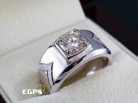 真鑽 鑽石戒指 鑽戒 白K金 鑽石 鑲鑽 主石 1.18CT 男戒