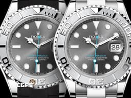 ROLEX 勞力士 Yacht-Master 遊艇名仕 126622 灰面藍針 不鏽鋼 鉑金錶圈 <font color=#FF0000>最新式，3235新機芯 2019年保單 台灣公司貨</font> <font color=#ffff00>附一條黑色藍線Rubber B橡膠帶 自由切換搭配風格</font> 自動上鍊 40mm