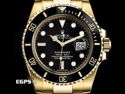 ROLEX 勞力士 Submariner 潛航者 116618LN 陶瓷框 18K黃金材質 <font color="#fafa01">全金黑水鬼</font> <font color="#FF0000">2019年保卡</font>&nbsp;潛水錶 自動上鏈 40mm