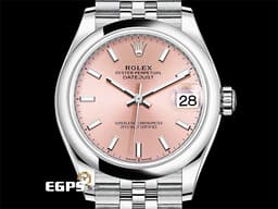 ROLEX 勞力士 Datejust 31 蠔式日誌型 278240 <font color=#FFB7DD>粉紅色錶面盤</font> 經典 DJ31 不鏽鋼 <font color=#FF0000>2024年保單 紀念型（Jubilee）五銖錶帶</font> 自動上鍊 31mm