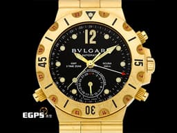 BVLGARI 寶格麗 Diagono Scuba GMT SD 38 G 18K黃金材質 <font color="#05f0f0">第二地24小時時區顯示 指針式日期顯示</font>&nbsp;<font color="#ff0000">整支約5.2兩重 </font>自動上鏈&nbsp;39mm