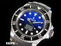 ROLEX 勞力士 Deepsea 蠔式 深海 水鬼王 136660 <font color=#66B3FF>D-Blue 漸<font color=#0080FF>層<font color=#0000E3>藍</font></font></font>面盤 不鏽鋼 陶瓷錶圈 排氦氣閥 <font color=#FF0000>2023年保卡 搭配Rubber B橡膠錶帶</font> 潛水錶 自動上鍊 44mm