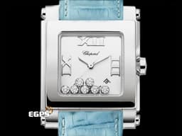 CHOPARD 蕭邦 Happy Sport Square 快樂鑽 方形 278495-3001 <font color=#cadff0>原廠7顆跑鑽 </font> 不鏽鋼 <font color=#FF0000>2024年保單</font> 石英腕錶 38mm