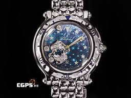 CHOPARD 蕭邦 Happy Sport Zodiac 快樂鑽 星座 278440-3006 <font color=#46a5d3>藍色面盤 原廠雙魚座造型跑鑽</font> 不鏽鋼 <font color=FF0000>2024年保單</font> 石英腕錶 33mm