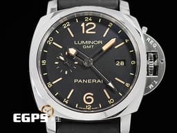 PANERAI 沛納海 Luminor 1950 3 Days GMT PAM00531 <font color="#be9672">經典三明治面盤 淡褐色夜光時標 菸草面</font>&nbsp;PAM531 三日鍊 兩地時區 動能顯示 小秒針 不鏽鋼材質 <font color="#ff0000">P.9003自製機芯 配件齊全</font> 自動上鍊 44mm