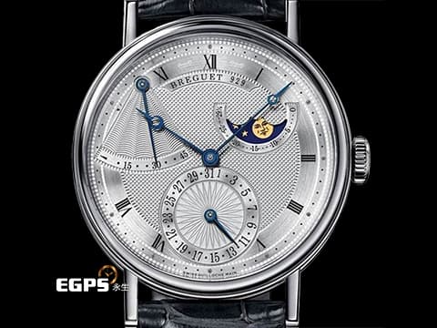 BREGUET 寶璣 CLASSIQUE 經典系列 7137 7137BB/11/9V6 18K白金材質 銀色雕紋面盤 月相 超薄自動上鍊機芯 2024年保單 台灣公司貨 新錶參考訂價：1,514,000元 39mm