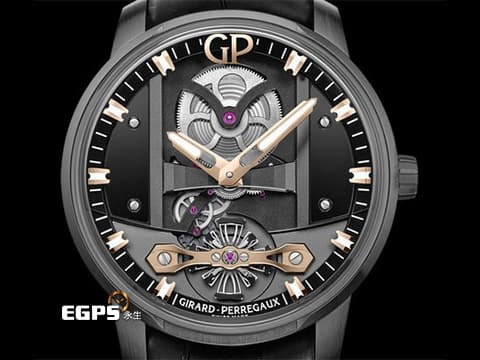 Girard-Perregaux 芝柏 GP錶 Free Bridge Infinity Edition 特別版 82000-11-632.FA6A 玫瑰金點綴鏤空面盤 DLC鍍層不鏽鋼材質 限量88只 2022年台灣公司貨 自動上練 44mm