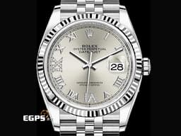 ROLEX 勞力士 Datejust 36 蠔式日誌型 126234 <font color=#DDDDDD>原廠VI、IX鑲鑽時標 銀色面盤</font> 不鏽鋼 DJ36 經典三角坑紋錶圈 <font color=#FF0000>2023年保卡 紀念型（Jubilee）五銖錶帶</font> 自動上鍊 36mm