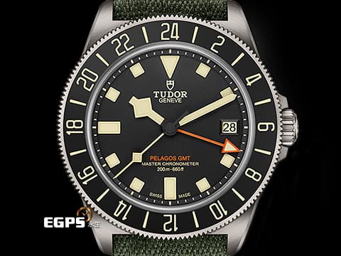 TUDOR 帝舵 Pelagos FXD GMT 2542G247NU 鈦金屬材質 海軍傳統 最新款 啞黑色面盤 綠色織紋錶帶 2025年保卡 潛水錶 自動上鏈 41mm