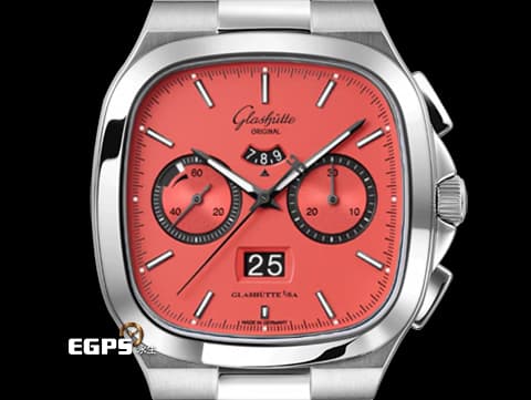 GLASHUTTE ORIGINAL 格拉蘇蒂 復古系列 13702170270 70年代 Seventies Chronograph 1-37-02-17-02-70 限量款「西瓜紅」面盤 迎接夏日的奔放色彩 2024年保單 全球限量100支 自動上鍊 40mm
