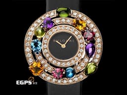 BVLGARI 寶格麗 Astrale 彩色珠寶鑽錶 AE36D2CBL 18K黃金材質 <font color="#FFFF00"> 原廠11顆彩寶</font> 搭配 <font color="#ffffff">66顆圓形明亮型鑽石（共1.80克拉）</font>&nbsp;<font color="#ff0000">新錶參考訂價：892,000元</font> 石英機芯 36mm