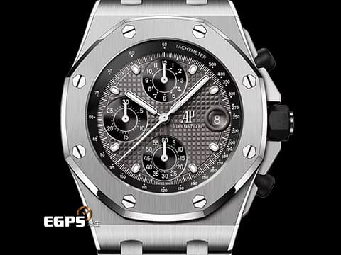 Audemars Piguet 愛彼 AP錶 Royal Oak Offshore 皇家橡樹 離岸型 26238TI.OO.2000TI.01 鈦金屬材質 灰黑色「Petite Tapisserie」格紋面盤 2022年保卡 最新易換式錶帶系統 附原廠膠帶錶帶 自動上鍊 42mm