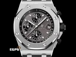 Audemars Piguet 愛彼 AP錶 Royal Oak Offshore 皇家橡樹 離岸型 26238TI.OO.2000TI.01 鈦金屬材質 <font color=#ffffff>灰黑色「Petite Tapisserie」格紋面盤</font> <font color=#FF0000>2022年保卡 最新易換式錶帶系統 附原廠膠帶錶帶</font> 自動上鍊 42mm