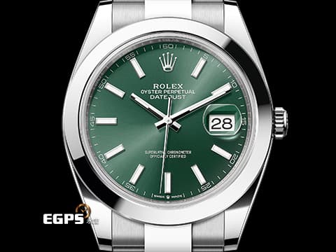 ROLEX 勞力士 DateJust 126300 經典 蠔式日誌型 最新太陽紋薄荷綠面盤 DJ41 不鏽鋼 2025年保卡 蠔式三版錶帶 自動上鍊 41mm