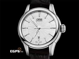 ORIS 豪利時 Artelier Date 藝術家 系列 0156176874051 <font color="#4169e1">白色放射紋面盤</font> 大三針 不鏽鋼 <font color="#FF0000">2025年保單</font> 自動上鍊 31mm