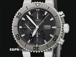 ORIS 豪利時 Aquis Titan Chronograph 時間之海 7655 <font color="#ADADAD">鈦金屬 灰色面盤 鍍鎢刻度錶圈</font> 0167476557253 計時碼表 <font color="#FF0000">2025年保單</font> 排氦氣閥 潛水錶 自動上鍊 46mm