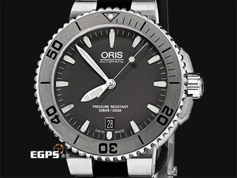 ORIS 豪利時 Aquis Date 時間之海 7674 灰色面盤 鍍鎢刻度錶圈 0173376764153 不鏽鋼 大三針 2025年保單 潛水錶 自動上鍊 40mm