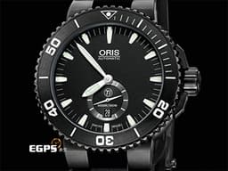 ORIS 豪利時 Aquis Date Titan Small Second 時間之海 7674 <font color="#4F4F4F">黑色塗層</font>鈦金屬+不鏽鋼材質 陶瓷錶圈 0173976747754 小秒針 <font color="#FF0000">2025年保單</font> 排氦氣閥 潛水錶 自動上鍊 46mm