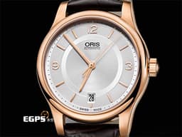 ORIS 豪利時 Classic Date 經典系列 7578 大三針&nbsp;<font color="#E0E0E0">銀白色面盤</font>&nbsp;0173375784831&nbsp;<font color="#fdb686">PVD塗層不鏽鋼錶殼</font>  <font color="#FF0000">2025年保單</font> 自動上鍊 37mm