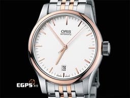 ORIS 豪利時 Classic Date 經典系列 7578&nbsp;<font color="#E0E0E0">銀白色面盤</font>&nbsp;0173375784351 大三針&nbsp;<font color="#fbb383">PVD塗層不鏽鋼錶圈</font>  <font color="#FF0000">2025年保單</font> 自動上鍊 37mm