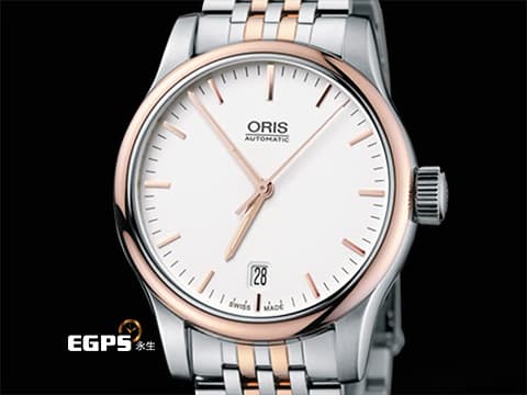 ORIS 豪利時 Classic Date 經典系列 7578&nbsp;銀白色面盤&nbsp;0173375784351 大三針&nbsp;PVD塗層不鏽鋼錶圈  2025年保單 自動上鍊 37mm