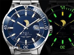 BALL WATCH 波爾錶 Roadmaster DM3150B-S13J-BE 不鏽鋼材質 <font color=#70cce1> 藍色陶瓷錶圈，月相顯示 </font> <font color=#FF0000>2025保單 限量1000只 3H自體發光微型氣燈</font> 自動上鍊 43mm