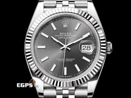 ROLEX 勞力士 DATEJUST II 蠔式日誌型 經典 126334 18K白金框 <font color="#70CCE1">銀灰色面盤</font> 柱狀夜光時標 <font color="#FF0000"> 2026年新式保卡 </font> 自動上鏈 41mm