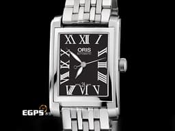ORIS 豪利時 Rectangular 文化系列 01 561 7656 4074-07 8 17 82 不鏽鋼材質  <font color="#F0F0F0">黑色雕紋面盤 方形造型錶殼</font> <font color="#FF0000">2025年保卡</font> 自動上鍊 24.50 x 38mm
