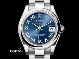 ROLEX 勞力士 Datejust 31 蠔式日誌型 278240 <font color="#0080FF">亮藍色面盤 羅馬數字時標</font> DJ31 不鏽鋼 <font color="#FF0000">2024年卡 蠔式（Oyster）三節錶帶</font> 自動上鍊 31mm