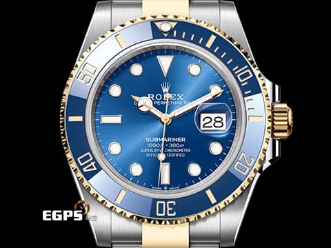 ROLEX 勞力士 Submariner Date 蠔式 潛航者 126613LB 藍水鬼 藍色陶瓷錶圈 126613 LB 半金款 18K黃金 潛水錶 2024年保卡 自動上鍊 41mm