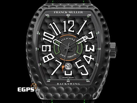 Franck Muller 法蘭穆勒 FM Vanguard Backswing 系列 V45 SC DT GOLF 高爾夫 黑色塗層錶殼&nbsp;極致ANTI-SHOCK 酒桶型 大三針 自動上鍊 44x54mm