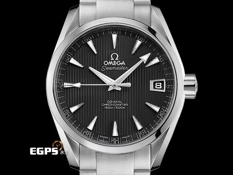 OMEGA 歐米茄 Seamaster 海馬 Aqua Terra 150 系列 23110392106001 深灰色甲板紋面盤 大三針 不鏽鋼材質 同軸擒縱&nbsp;自動上鍊 38.5mm