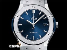 HUBLOT 宇舶 Classic Fusion 經典融合系列 511.NX.7170.RX <font color="#ff0000">高硬度5級鈦金屬材質</font> 藍色太陽紋面盤<font color="#FF0000">&nbsp;2024年電子保單</font>&nbsp;自動上鍊 45mm