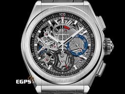 ZENITH 真力時 Defy El Primero 21 高振頻 1/100秒 計時碼錶 95.9000.9004/78.R582 <font color="#05f0f0">鏤空面盤 鈦金屬材質</font> <font color="#FF0000">2025年保單</font> 自動上鍊 44mm