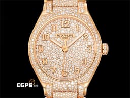 PATEK PHILIPPE  百達翡麗 PP Twenty~4 7300/1450R-001 18K玫瑰金材質 <font color="#05f0f0">滿天星鑽石面盤 原鑲鑲嵌3,238顆鑽石（共約17.21克拉）</font><font color="#ff0000">2021年保單 僅試戴收藏 一手錶未整理 新錶訂價：14,043,000元</font>&nbsp;自動上鏈 36mm