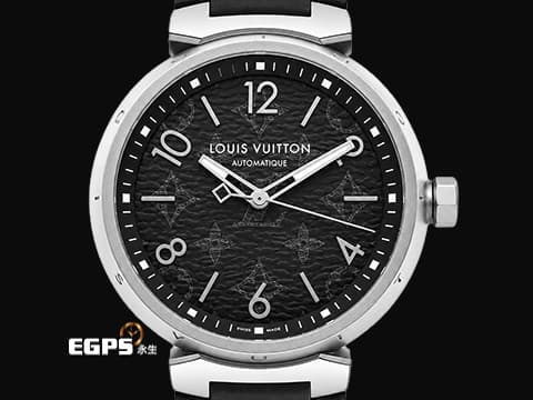 LOUIS VUITTON 路易威登 LV Tambour Diver QA140 不鏽鋼材質&nbsp;LV圖樣紋路面盤&nbsp;2022年保卡 台灣公司貨&nbsp;自動上鏈 41mm