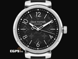 LOUIS VUITTON 路易威登 LV Tambour Diver QA140 不鏽鋼材質&nbsp;<font color="#05f0f0">LV圖樣紋路面盤</font>&nbsp;<font color="#ff0000">2022年保卡 台灣公司貨</font>&nbsp;自動上鏈 41mm