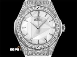HUBLOT 宇舶 Classic Fusion 經典融合 ORLINSKI 聯名款 550.NS.2200.RW.1604.ORL20 <font color="#cfcfcf">原廠鑲鑽 白色切面立體錶盤</font><font color="#ff0000"> </font>鈦金屬+不鏽鋼材質&nbsp;<font color="#ff0000">2025年保單</font> 自動上鍊 40mm