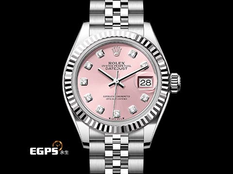 ROLEX 勞力士 DateJust 279174 蠔式日誌型 不鏽鋼材質 原廠鑽石時標粉紅色面盤&nbsp;2023年新式保卡 紀念型錶帶 自動上鍊 28mm