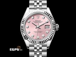 ROLEX 勞力士 DateJust 279174 蠔式日誌型 不鏽鋼材質 <font color="#f8d3d3">原廠鑽石時標粉紅色面盤</font>&nbsp;<font color="#FF0000">2023年新式保卡 紀念型錶帶</font> 自動上鍊 28mm