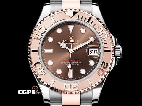 ROLEX 勞力士 Yacht-Master 268621 遊艇名仕型 巧克力色面盤 中型 18K玫瑰金材質 半金款 2024年保卡 自動上鍊 37mm