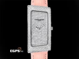 Vacheron Constantin 江詩丹頓 25010 18K白金材質 <font color="#05f0f0">精鑲滿天星鑽石面盤、錶圈 精鑲鑽石錶扣</font>&nbsp;<font color="#ff0000">整支錶重約1.68兩</font> 石英機芯 23mm