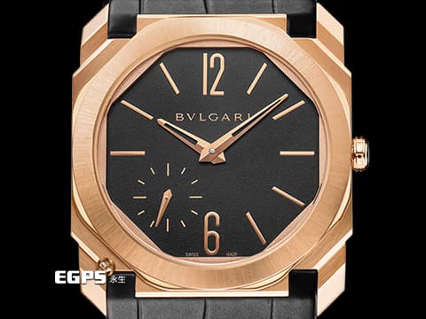 BVLGARI 寶格麗 OCTO Finissimo 103286 18K玫瑰金材質&nbsp;超薄 鉑金微型自動盤 小秒針&nbsp;2020年保卡&nbsp;自動上鍊 40mm