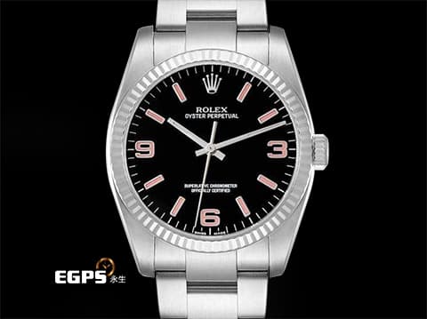 ROLEX 勞力士 177200 蠔式恆動&nbsp;不鏽鋼材質 黑色面盤 粉色時標 自動上鍊 31mm