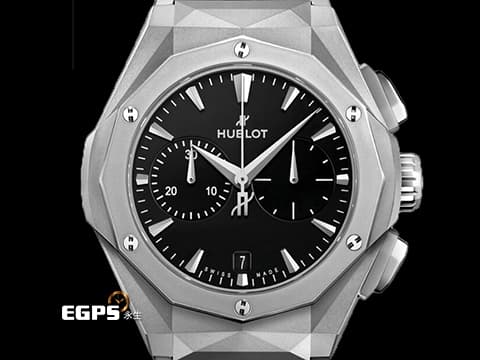 HUBLOT 宇舶 Classic Fusion Chronograph 經典融合 ORLINSKI 聯名款 549.NI.1270.NI.ORL23&nbsp;計時碼表&nbsp;3D立體切面鈦金屬錶殼&nbsp;2025年保單 限量250只&nbsp;自動上鍊 41mm