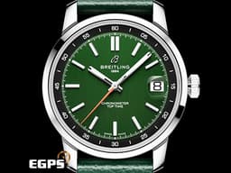BREITLING 百年靈 Top Time系列 AB3113 <font color="#227f10">綠色面盤</font>&nbsp;三日鍊 大三針 不鏽鋼 AB3113171L1X1 <font color="#ff0000">自製B31機芯&nbsp;2026年保單</font>&nbsp;賽車錶 自動上鍊 38mm