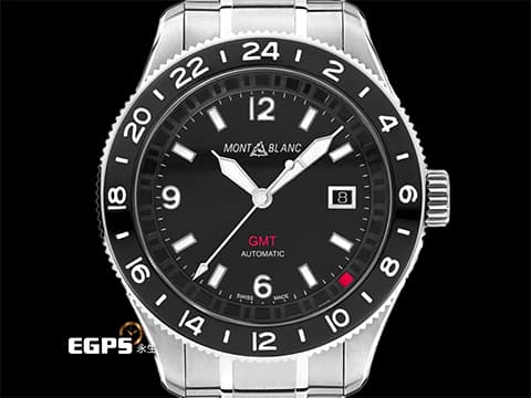MONTBLANC 萬寶龍 1858 GMT 系列 MB129615 首創無指針 GMT 二地時間 不銹鋼 大三針&nbsp;2025年保單  自動上鍊 42mm